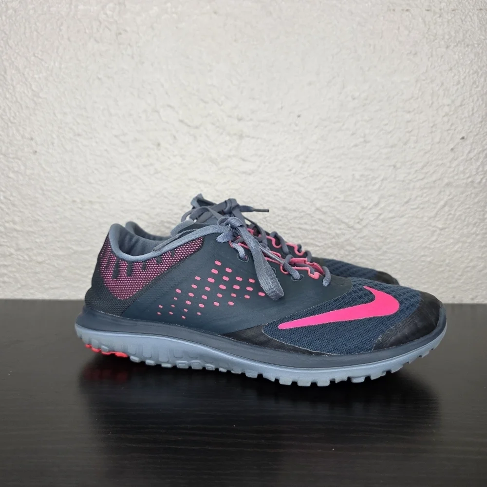 Nike FS Lite Run 2 Gray/Pink Running Shoes 684667-005 Womens Size 8.5 - Picture 6 of 16